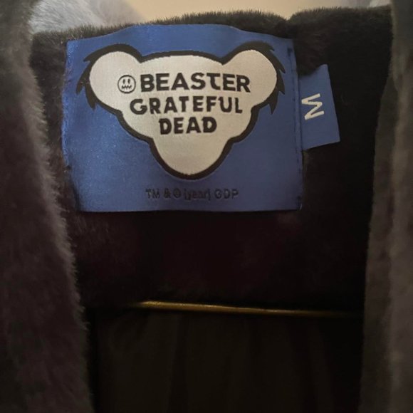 Beaster Grateful Dead Ghost Face Plush Coat - Picture 3 of 4